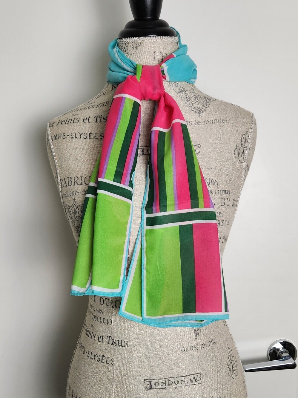 60s Mod Stripe Colorblock Scarf